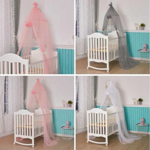 J60B Baby Mesh Yarn Bed Canopy Crib Mosquitoes Net Curtain Dome Hanging Tent Kids Room Decoration