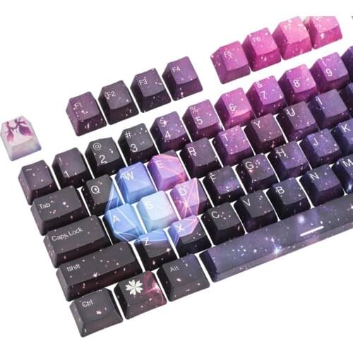 PBT Key Caps with Patterns Full Size Keycap Set for 61/87/104 MX Switch Mechanical Keyboard with Key Puller