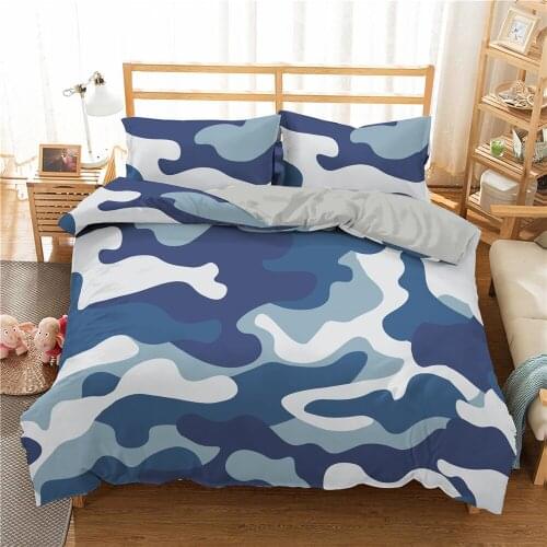 Camouflage 3D Bedding Set Boy Teen Kids Bedroom Comforter Duvet Cover King Size With Pillowcase 2/3pcs Bedclothes Home Textiles
