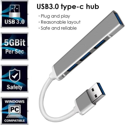 USB C HUB 3.0 Type-C 3.1 Hub 5Gbps 4 Port Multi USB Splitter Adapter for Macbook Pro 13 15 Air Mi Pro HUAWE Computer Accessories