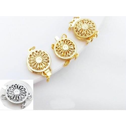 4PCS 12MM Diameter 14K Gold Color Brass Necklace Connect Clasp Jewelry Making Supplies Diy Findings Accessories