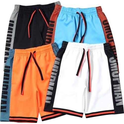 2021 summer sports breathable shorts mens running outdoor technical fabric contrast color hem honeycomb side Five-cent trousers