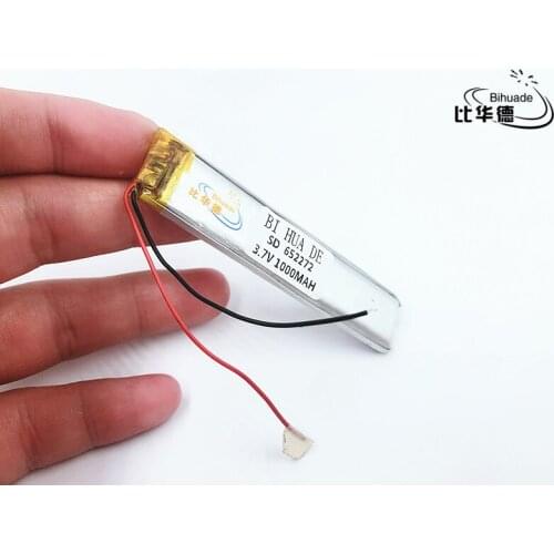Li-po 3.7V,1000mAH,[652272] polymer lithium ion / Li-ion battery for GPS,mp3,mp4,mp5,dvd,,model toy