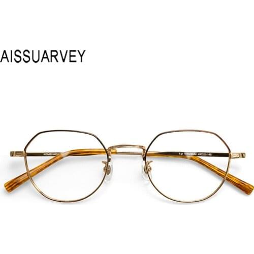 Small Round Pure Titanium Glasses Frames Women Men Fashion Eyeglasses Frame Vintage Optical Prescription Designer Golden Black