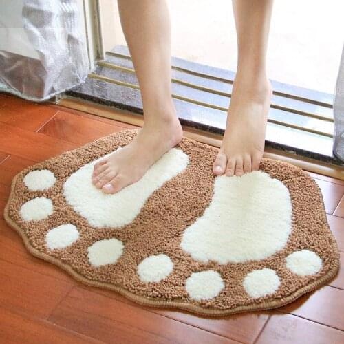 Cute flocking big feet carpet home door rug floor mats Home bathroom bathroom door mats