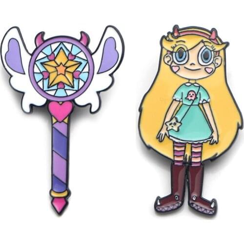 Disney Princess Star Fashion Anime Action Figures Cartoon Products Accessories Brooch Unisex Birthday Gifts