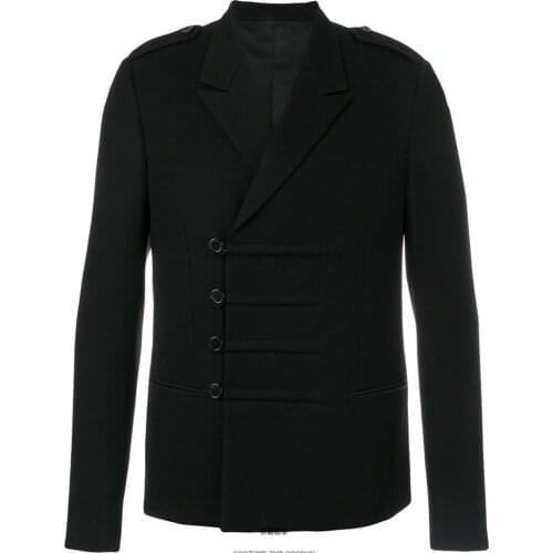 S-6XL Hot 2020 Spring Mens New Fashion Personalized Large size customizatio Slim double-breasted suit jacket