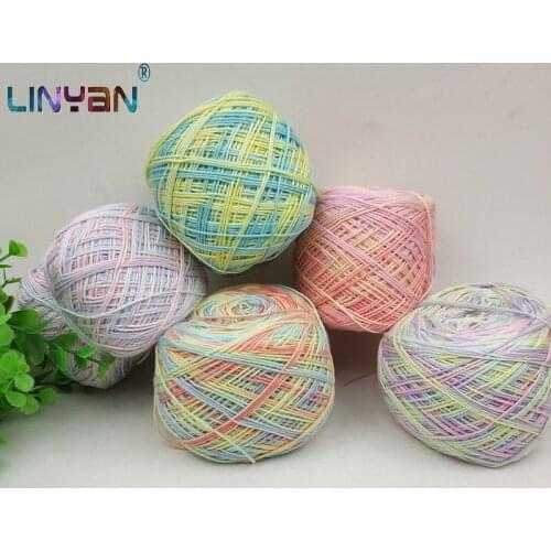 100g Colours pure cotton soft yarns Natural Baby crochet yarn for knitting needles Space dye 3# lace Hand-crochet clothes zl35