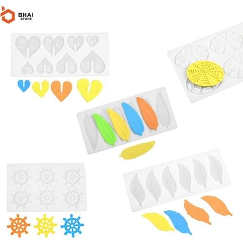 New Silicone Mold 6-Cavity Leaf Chili Love Heart Spider Web Shape Baking Tools Cake Decor Mould Candy DIY Molds Kitchen Accessor
