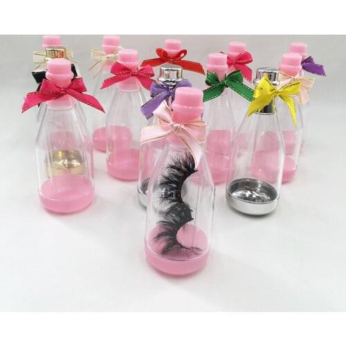 2021 New Arrivals Wine Bottle Lash Case Custom Eyelash Packaging Box For Handmade False Eyelashes 3D Mink Lashes