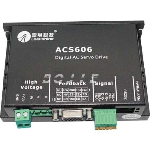 New Original Leadshine DC servo driver ACS606 work at 24-60VDC 3-phase servo drivers can push 50W-200W BLM servo motor