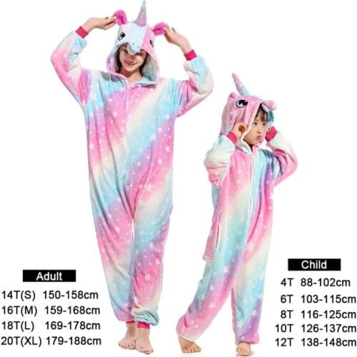 Boy Girl Pyjamas Onesie Unicorn Pajamas Set Kigurumi Panda Costume Family Matching Outfits Mother Daughter Clothes Kids Pijama