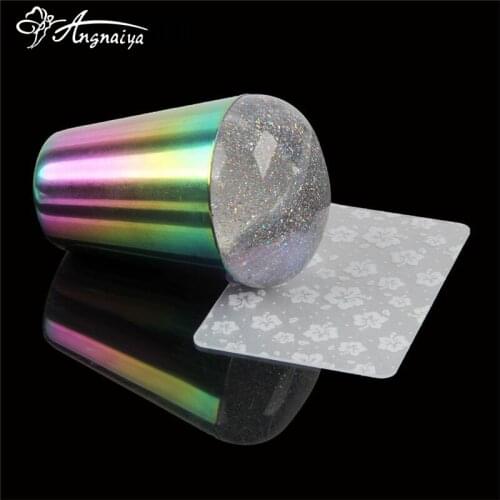 ANGNYA Multicolor Transparent Silicone Head Seal Stamp + Pattern Scraper nail stamping plates Polish Printing DIY Nail Art Tools