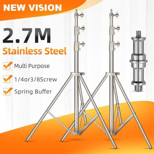 2pcs 2.70M Heavy Duty Stainless Steel Light Stand for Studio Photo Video Light Softbox Reflector for Professional Photography