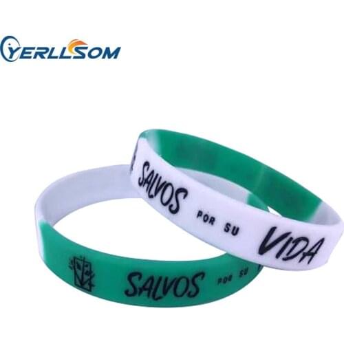 YERLLSOM 100PCS Rubber bands silicone bracelets with personal logo ink filled for events Y20061901