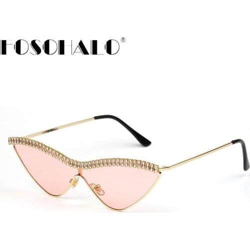 Rhinestone Cat Eys Sunglasses Women Men Diamond Retro Men Sunglasses Frame Crystal Vintage Sunglasses Brand Designer Glasses