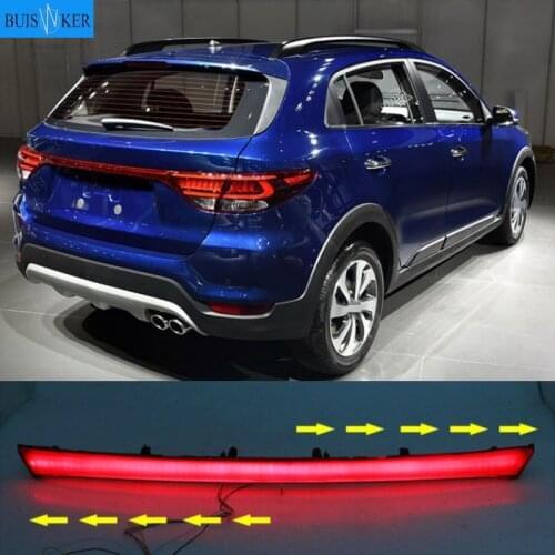 LED Rear Bumper Trunk Light For Kia Rio 4 X-line 2017 2018 2019 KX Cross Car Rear Fog Lamp Brake Dynamic Turn Signal Reflector