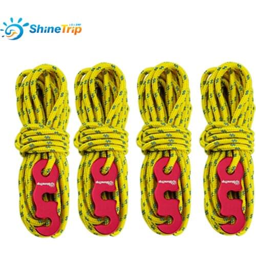 4x4m Reflective Wind Rope 3mm With Aluminum Alloy 3 Holes Buckle Adjuster Windproof Noose Tent Accessories