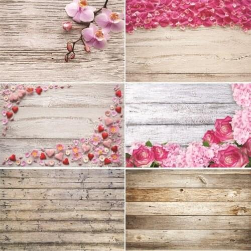 Vinyl Custom Photography Backdrops Prop Flower and wood Planks Christmas day Theme Photography Background DR20220-03