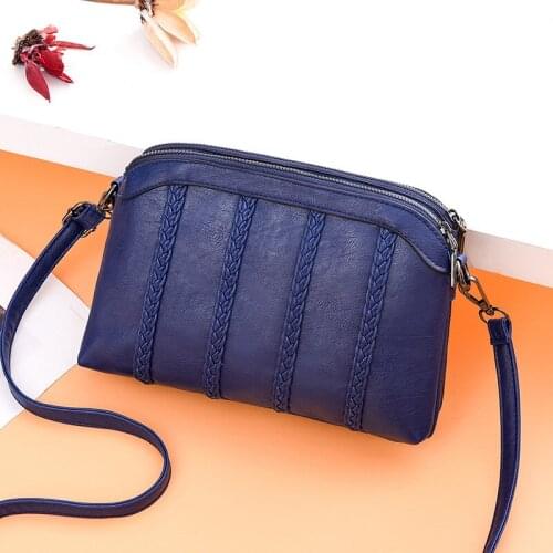 Vintage Braided Soft PU Leather Women Mini Handbag Fashion Small Messenger Bag Zipper Faux Leather Solid Crossbody For Female