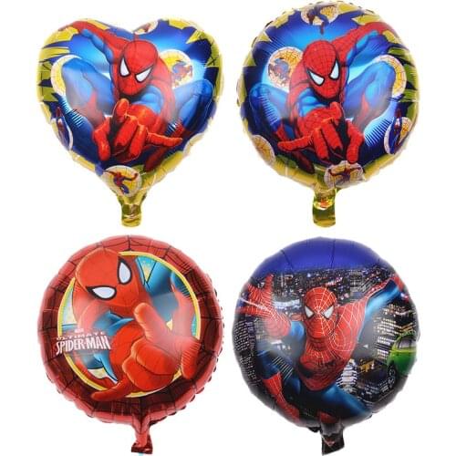 18 Inch Disney Spiderman Aluminum Foil Balloons for Childrens Birthday Party Balloons Cartoon Anime The Avengers Decoration