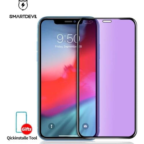 SmartDevil Anti Blue Light Tempered Glass For iPhone 7 8 plus X XR XS 11 12 mini Pro Max HD Full Screen Protector Film