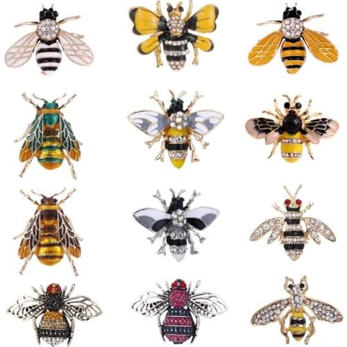 High Quality Bees Brooches for Women Fashion Insect Brooch Pin Rhinestone Garment Accessories Wedding Party Jewelry Gifts