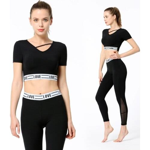 2021 Ladies Yoga Set High Waist 2 Piece Sports Suit Hip-Lifting Wicking Summer Workout Clothes Running Women Gym Clothing