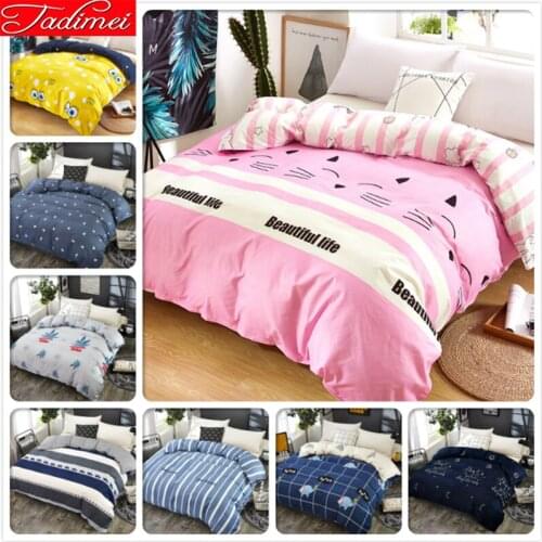 Pink Stripe Adult Kids Cotton 1 piece Duvet Cover Quilt Comforter Bedding Bag 150x200 180x220 200x230 220x240 Single Queen Size