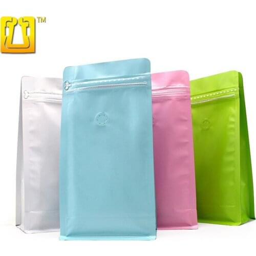 10pcs 1 pound PET aluminum foil zipper bag for packaging coffee bean tea snack bags with vent valve food flexible packaging bag