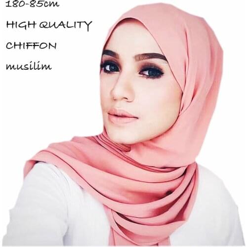 10pcs/lot Women Plain Bubble Chiffon Scarf/Scarves Hijabs Muslim Turban Headband Wrap Solid Color Headband Maxi Shawl Pashmina