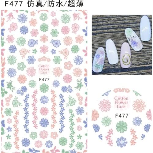 10PCS3D Waterproof Ultra-thin Color Rose Flower Starfish Conch Purple Love Pattern Nail Sticker Nail Slider