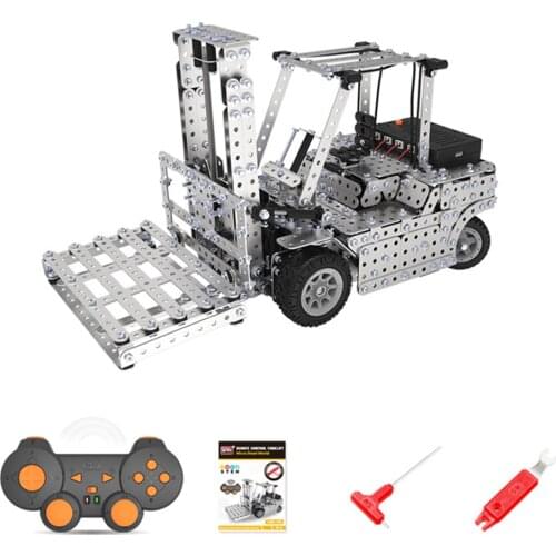 1400Pcs 2.4G Remote Control Forklift Mechanical Puzzle Model Kit RC Metal Assemble Jigsaw Toy Diy Assembly Toys Kids Boys Gift