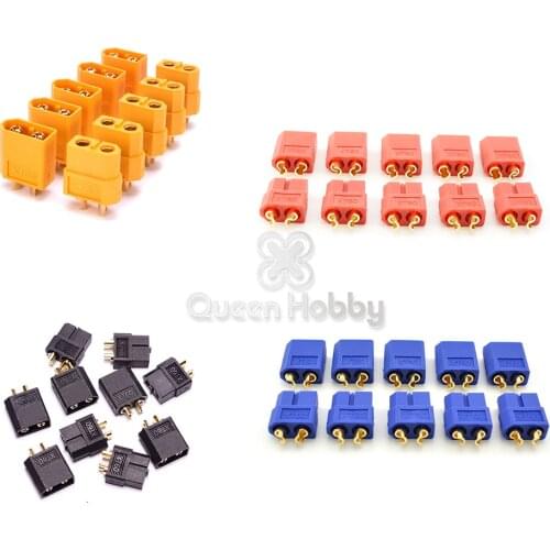 2/5 PAIRES XT60 XT 60 Connector Male Female Nylon brass material yellow / red / blue / black for Lipo Battery RC Drone Parts
