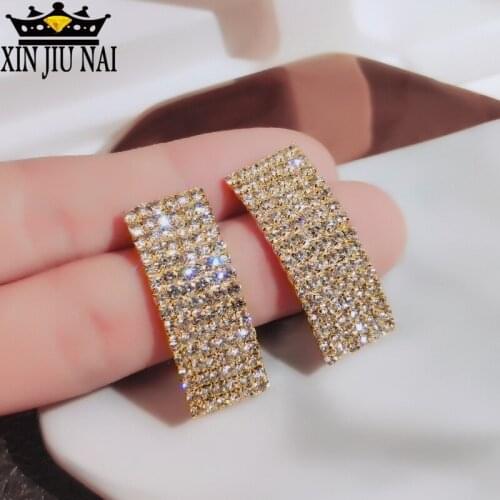 2020 hot new arrival arrives creative exaggeration super shining rectangular exaggerated womens hypoallergenic earrings