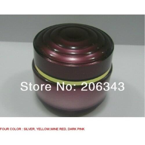 50G wine red acrylic cream bottle with flower shape lid ,cosmetic container,,cream jar,Cosmetic Jar,Cosmetic Packaging