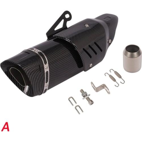 51mm Universal Motorcycle Exhaust Tail Pipe With Muffler 450mm Stainless Steel Exhaust System For ATV Street Bike