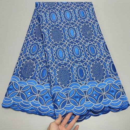 African Cotton Lace Fabrics 2021 High Quality French Swiss voile Lace in switzerland 100% Cotton Net Fabrics 2.5+2.5yards A3118