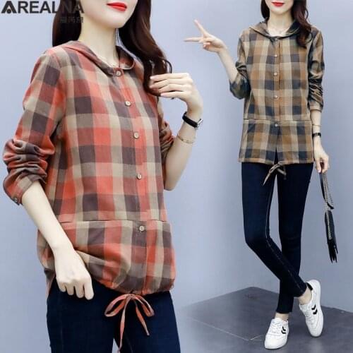 AREALNA Womens Hooded Shirts