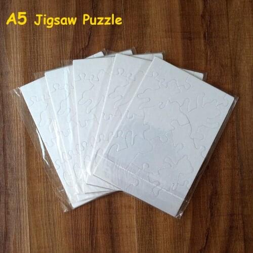 Free Shipping 10pcs/lot A5 Sublimation Blank Puzzle DIY Craft Jigsaw Puzzle Transfer Printing