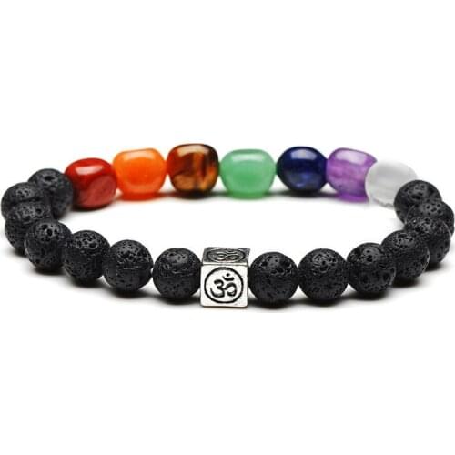 Druzy Electroplating Square Random Irregular Natural Agates Beads String Bracelet Volcanic Rock Stone Yoga Energy Beads Bracelet