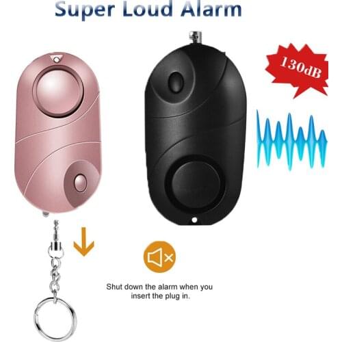 130dB Protect Alert Anti-wolf Girl Women Security Protect Alert Self Defense Alarm Scream Loud Keychain LED Flashlight Emergency