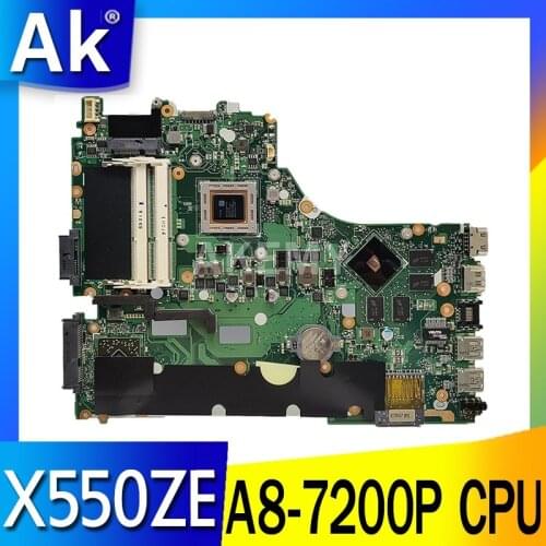 For ASUS VM590Z A555Z X555Z X550ZE X550ZA X550Z X550 K550Z K555Z Laptop Motherboard 100% Test Mainboard X550ZE W/ A8-7200P CPU