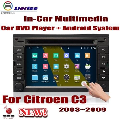 For Citroen C3 2003-2009 Car Android GPS Navigation DVD Player Radio Stereo AMP BT USB SD AUX WIFI HD Screen Multimedia