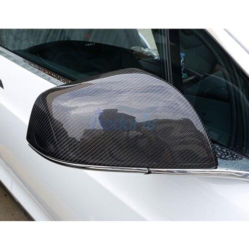 For Tesla Model X 2016 2017 2018 Carbon Fiber Side Mirror Cover Rear View Overlay Frame Rearview Panel Car Styling Accessories