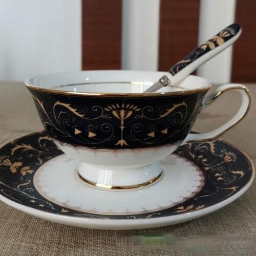 European Bone Porcelain Coffee Cup Dish European Coffee Cup Set English Afternoon Teacup Coffee Mug Cup Set