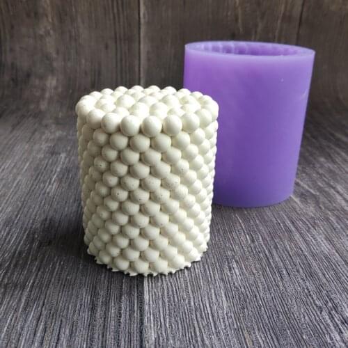 Pearl Column Shape Candle Mould Wax Silicone Candle Mold Cube Aromatherapy Molds for Plaster Handmade Soy Aroma Wax Soap Mold