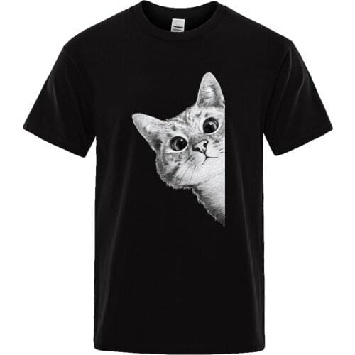 Kawaii Gary Cat Printing Mens Tshirt Fashion Vintage T-Shirts Oversize Casual Regular Tee Shirts Man Street Summer Tees Shirts