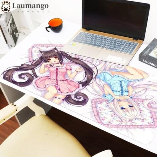 Mouse Gamer Nekopara Computer Mat Pc Gaming Desk Keyboard Pad Anime Gamer Accessories Deskmat Table Pads Mousepad Cute Mice Pad