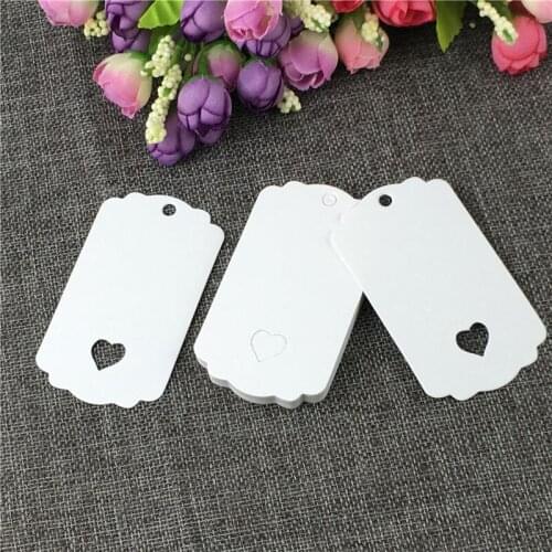 300Pcs Retro Style With Hollow Heart Cardboard Label Tags For Soap Candy Cake Muffin Bags Hanging Note Head Hanging Price Tags